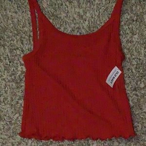 Lettuces trimmed low back tank top